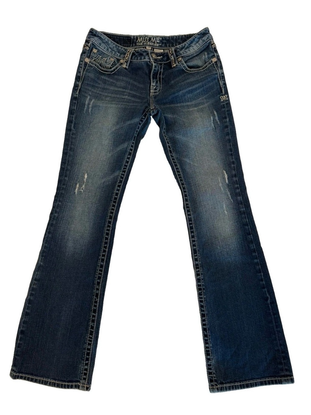 Miss Me Womens Boot Cut M Series Jeans Rare Style Buckle Collab Large Logo Sz 29